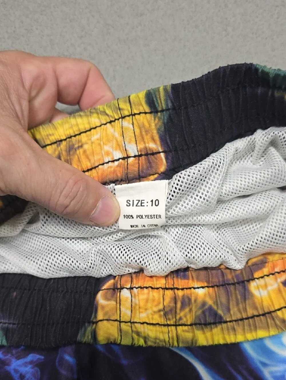 Kid's Multicolor Smoke-Print Swim Trunks